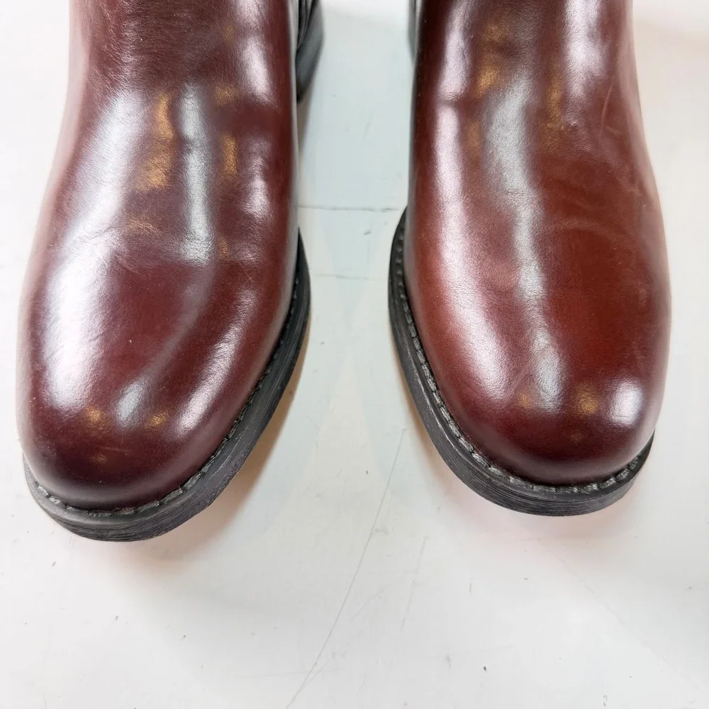 Franco Sarto Meyer Womens Brown Leather Knee High Riding Boots Size 8 NWOT
